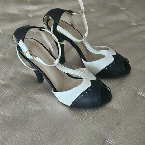 Navy and white shoes